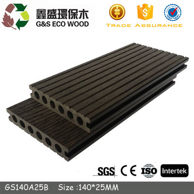 Non Biodegradable Hollow Wpc Decking Hama Bukti Lantai Kayu Komposit Luar Ruangan