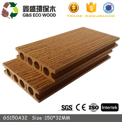 Anti Korosi WPC Hollow Decking 140 X 25mm Papan Decking Plastik Berongga