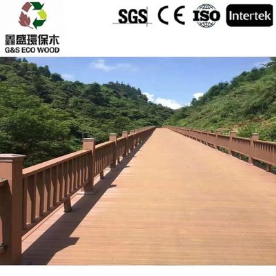 146 X 22mm Beech Wpc Kayu Decking Daur Ulang Kayu Komposit Padat Luar Ruangan