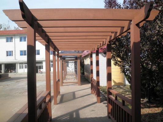 Ramah Lingkungan WPC Pergola Komposit HDPE Pergola Kayu Modern Tahan Air