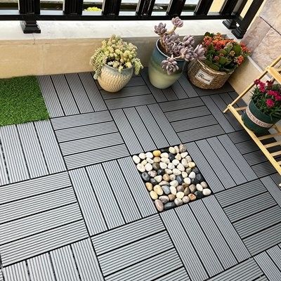 Tahan lama 200 X 24mm WPC DIY Decking Outdoor Balcony Wall Cladding 3d Tiles