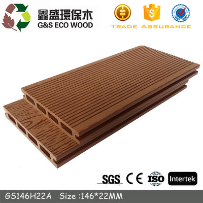 Non Biodegradable Hollow Wpc Decking Hama Bukti Lantai Kayu Komposit Luar Ruangan