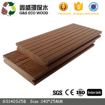 146 X 31mm WPC Solid Decking 150 X 25mm Panel Komposit Plastik Kayu Teras