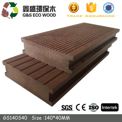 Ubin Lantai Komposit Plastik Kayu yang Dapat Didaur Ulang 140 X 25mm Decking Komposit Padat