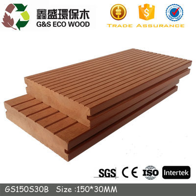 Ubin Lantai Komposit Plastik Kayu yang Dapat Didaur Ulang 140 X 25mm Decking Komposit Padat