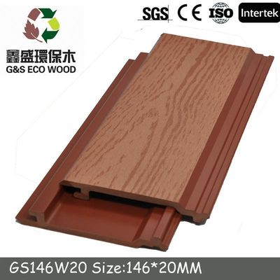 Coffee 4m WPC Outdoor Wall Cladding Omposite Wpc Exterior Wall Panel Sliding 177 X 28MM