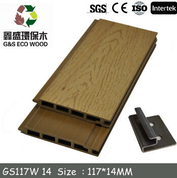 117 X 14 MM Gambar Lantai Komposit Kayu Plastik Wpc Exterior Wall Cladding