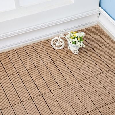 Instalasi Cepat Taman 23mm Diy Decking Tiles UVproof Wpc Exterior Cladding