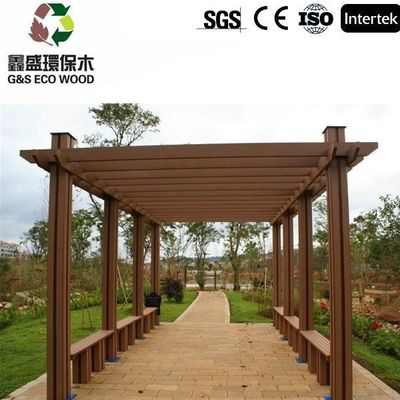 Bahan Kayu Pergola Bambu 2.2M Pergola Dengan Decking Komposit Uvproof