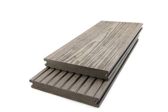 Olive Green Cracking Pencegahan Solid Floor Deck Anti Slip Wpc Plank Flooring Luar Ruangan