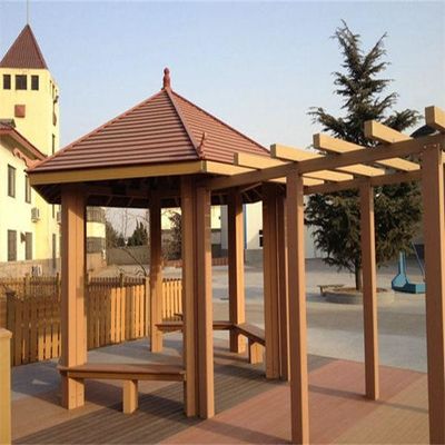 5.9M Outdoor Kayu WPC Pergola Pencegahan Pembusukan Jamur Tahan Air