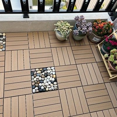 Tahan lama 200 X 24mm WPC DIY Decking Outdoor Balcony Wall Cladding 3d Tiles