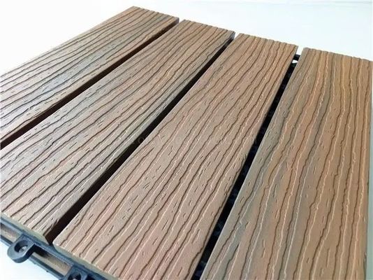 Anti Slip 146 X 22mm Papan Decking WPC Balkon Berongga Wpc Decking Komposit 50mm